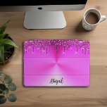 Protection iPad Pro Cover Parties scintillant Fuchsia Luxe Personnalisée,<br><div class="desc">Belle Parties scintillant de séchage Fuchsia de luxe avec texture métallique brossée Design Ipad Pro Personnalisé</div>