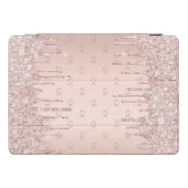 Protection iPad Pro Cover parties scintillant or rose monogramme initiales l (Horizontal)