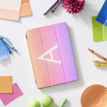 Protection iPad Pro Cover Parties scintillant rose violet et monogramme étin<br><div class="desc">Parties scintillant en or,  rose et violet pastel Rainbow Ombre Faux et Coque de monogramme élégant. Ce coque peut être customisé pour inclure votre nom initial et prénom.</div>