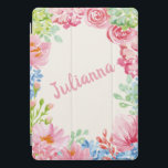 Protection iPad Pro Cover Peinture à l'aquarelle florale élégant personnalis<br><div class="desc">Peinture à l'aquarelle florale élégante Couverture iPad personnalisée</div>