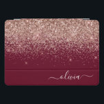 Protection iPad Pro Cover Rose Bourgogne Gold Blush Pink Parties scintillant<br><div class="desc">Rose Gold - Blush Pink et Bourgogne Éparkle Parties scintillant Script Monogramme Nom Coque ordinateur portable. Cela rend le cadeau parfait pour 16 ans,  mariage,  douche nuptiale,  anniversaire,  baby shower ou bachelorette pour quelqu'un qui aime le luxe glam et les styles chic.</div>