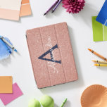 Protection iPad Pro Cover Rose Rose Rose Gold Marine Parties scintillant ble<br><div class="desc">Rose Rose Gold et Marine Blue Faux Parties scintillant et Élégant Coque Monogramme. Ce coque peut être customisé pour inclure votre nom initial et prénom.</div>