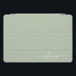 Protection iPad Pro Cover Sage Green Minimaliste Moderne Monogramme Élégant<br><div class="desc">Découvrez notre collection moderne minimaliste de monogramme Sage Green : Élégez votre esthétique avec une sophistication sereine et une élégance intemporelle. Notre collection présente des designs minimalistes dans une teinte verte sage et tranquille, complétés par des monogrammes raffinés adaptés à votre style personnel. De la papeterie polie aux accessoires polyvalents,...</div>