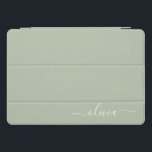Protection iPad Pro Cover Sage Green Minimaliste Moderne Monogramme Élégant<br><div class="desc">Découvrez notre collection moderne minimaliste de monogramme Sage Green : Élégez votre esthétique avec une sophistication sereine et une élégance intemporelle. Notre collection présente des designs minimalistes dans une teinte verte sage et tranquille, complétés par des monogrammes raffinés adaptés à votre style personnel. De la papeterie polie aux accessoires polyvalents,...</div>
