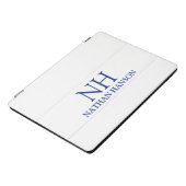 Protection iPad Pro Cover Simple minima gras Monogramme bleu blanc moderne (Côté)