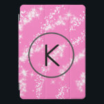 Protection iPad Pro Cover simple minimal white monogram pink glitter waterco<br><div class="desc">design</div>