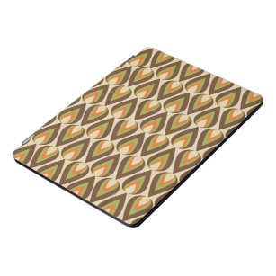 Protection iPad Pro Cover Teardrops géométriques Brown, Orange, Vert Rétro