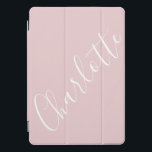 Protection iPad Pro Cover Typographie de script chic rose personnalisé<br><div class="desc">Typographie de script chic Couverture iPad rose personnalisée</div>
