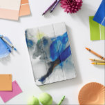 Protection iPad Pro Ephéméral - Bleu et gris<br><div class="desc">Ephémère I par Sisa Jasper. Un design abstrait à l'allure lisse fait en gris et en bleu profond.</div>