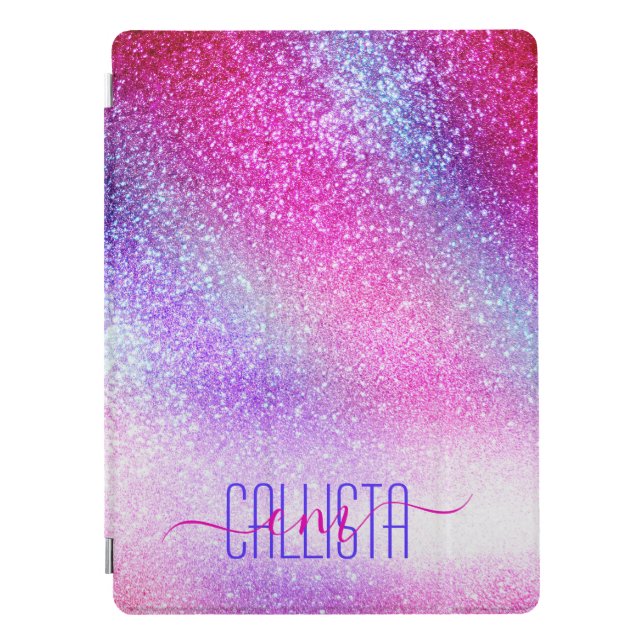Protection iPad Pro Majestic rose violet Nebula Galaxy Parties scintil (Devant)