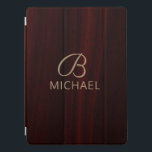 Protection iPad Pro Monogramme en acajou bois Bois Nom personnalisé<br><div class="desc">Ce design est composé d'un élégant bois de bois acajou avec un monogramme et un nom personnalisé. Personnalisez en modifiant le texte dans la zone de texte ou supprimez sans texte. #monogramme #monogrammed #personalizedcadeaux #ipadcases #ipadcover #tabletcases #electronique #accueil #bureau #école #école #cadeaux #cadeaux</div>