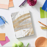Protection iPad Pro Or et gris<br><div class="desc">Gold & Grey II par Studio W. Caractéristiques lignes gris et or contre un arrière - plan blanc.</div>