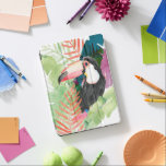 Protection iPad Pro Portrait toucan avec Feuilles tropicaux<br><div class="desc">Toucan Palms I par Jennifer Paxton Parker. Un petit toucan se dresse au milieu d'une végétation tropicale aux couleurs vives,  dans un style aquarelle. | 133068GG</div>