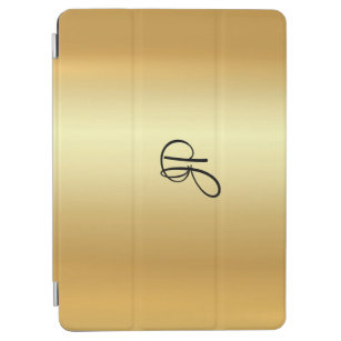 Protection iPad Air Revêtement métallique Faux Or Monogramme manuscrit
