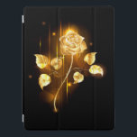 Protection iPad Pro Rose d'or ( rose d'or )<br><div class="desc">Rose doré sur un arrière - plan noir</div>