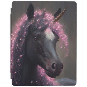 Protection iPad Unicorn noir et rose Imaginaire de fée Créature