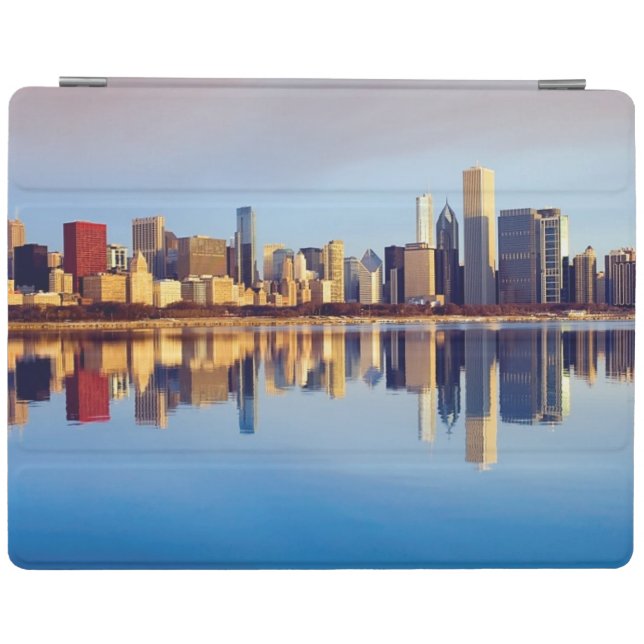 Protection iPad Vue d'horizon de Chicago avec la réflexion (Horizontal)