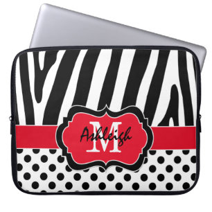 Protection Pour Ordinateur Portable 15" zèbre noir rouge barre la caisse d'ordinateur