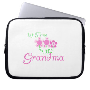 Protection Pour Ordinateur Portable 1ère fois Grandma Fleurs roses cadeaux