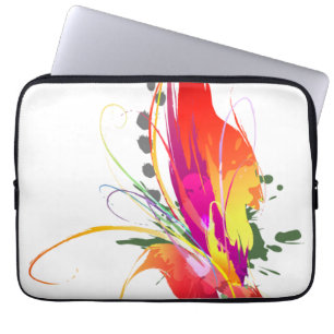 Protection Pour Ordinateur Portable Abstrait Oiseau de Paradise Paint Splatters