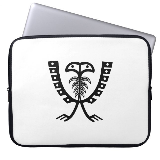 Protection Pour Ordinateur Portable Aigle Noir à Deux Têtes (Devant)