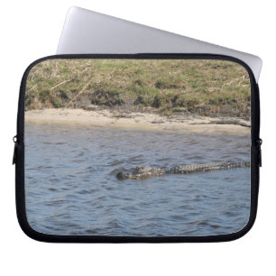 Protection Pour Ordinateur Portable Alligator américain dans la nature de l'eau des ma