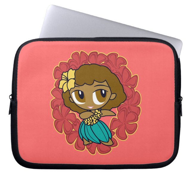 Protection Pour Ordinateur Portable Aloha Honeys Hula Girl Plumeria Neoprène (Devant)