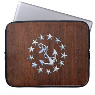 Protection Pour Ordinateur Portable American Nautical Yacht Flag Anchor Stars Decor