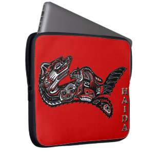 Protection Pour Ordinateur Portable Amérindien Haida Otter Art Portable Sleeve