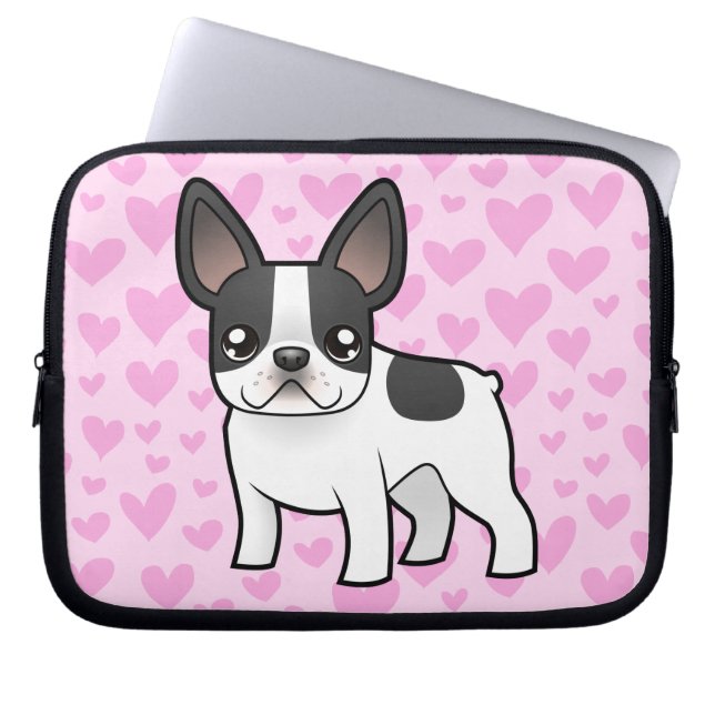 Protection Pour Ordinateur Portable Amour de bouledogue français (Devant)