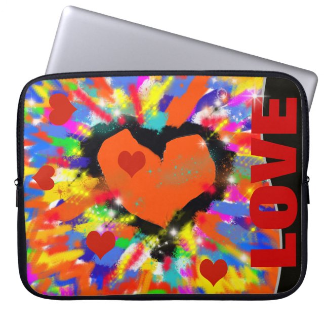 Protection Pour Ordinateur Portable amour des coeurs, pop art (Devant)