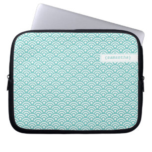 Protection Pour Ordinateur Portable Aqua Japonais Motif Seigaiha