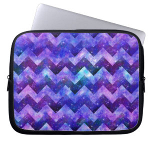 Protection Pour Ordinateur Portable Aquarelle violette Starry Galaxy Chevron
