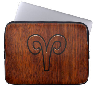Protection Pour Ordinateur Portable Aries Connectez-vous sur l'acajou comme décor impr