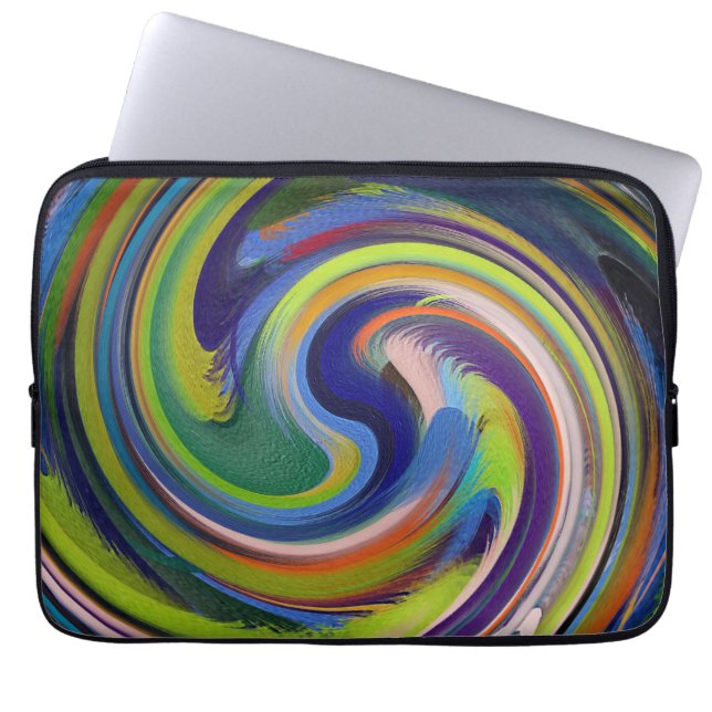 Protection Pour Ordinateur Portable Art Abstrait moderne Swirl #17 (Devant)
