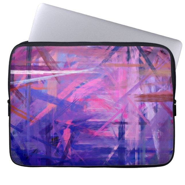Protection Pour Ordinateur Portable Art abstrait pourpre peignant 3 (Devant)