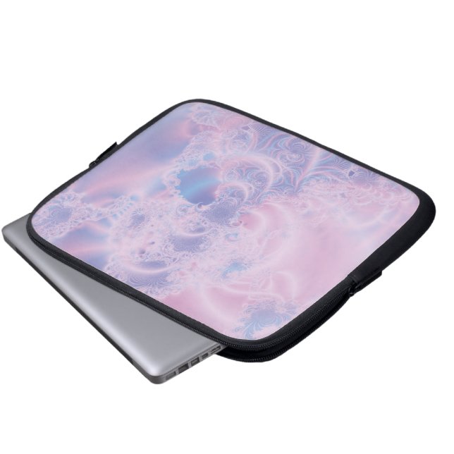 Protection Pour Ordinateur Portable Art Abstrait Rose Luminescent (Devant bas)