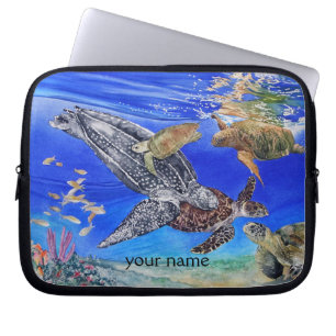 Protection Pour Ordinateur Portable Art de tortues de mer personnalisé