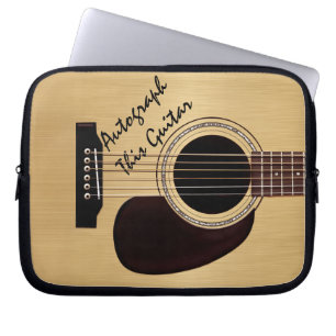 Protection Pour Ordinateur Portable Autographe de coutume de guitare acoustique