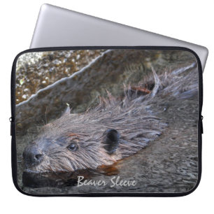 Protection Pour Ordinateur Portable Baignade mignonne Castor sauvage Photo Faune