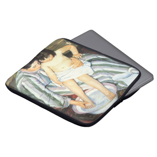 Protection Pour Ordinateur Portable Bain d'enfant par Mary Cassatt Impressionnisme Vin (Devant haut)