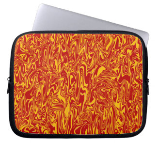 Protection Pour Ordinateur Portable Balayage Abstrait rouge et jaune