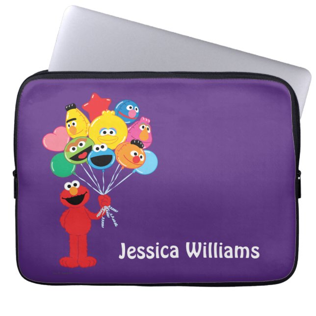 Protection Pour Ordinateur Portable Ballons Elmo | Ajoutez votre nom (Devant)