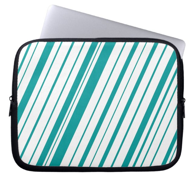 Protection Pour Ordinateur Portable Bande diagonale ~ Turquoise (Devant)