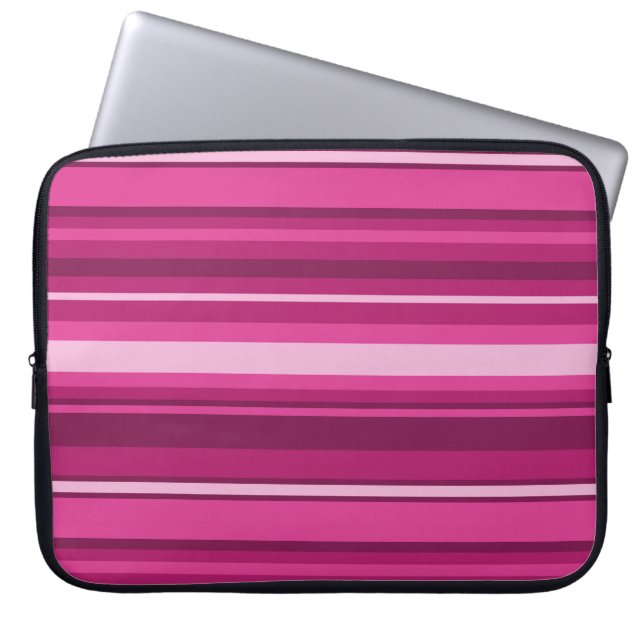 Protection Pour Ordinateur Portable Bandes de Fuschia (Devant)