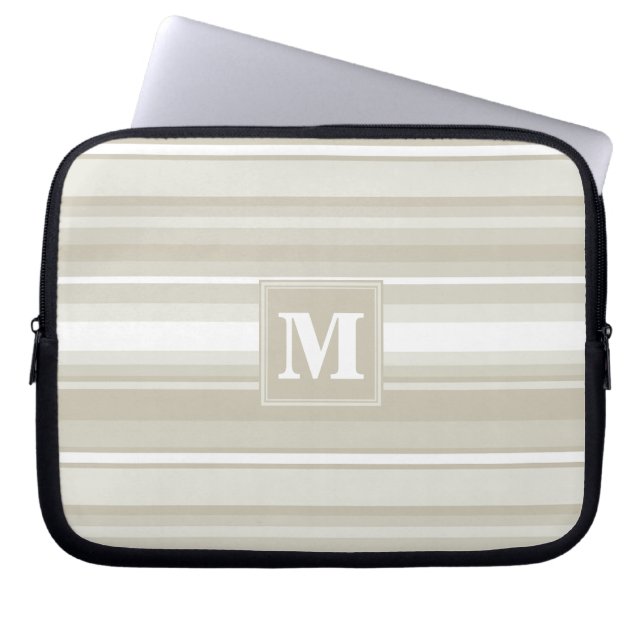 Protection Pour Ordinateur Portable Bandes de grès monogramme (Devant)