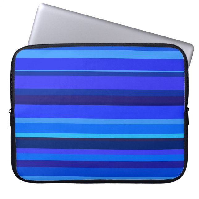 Protection Pour Ordinateur Portable Bandes horizontales bleues (Devant)