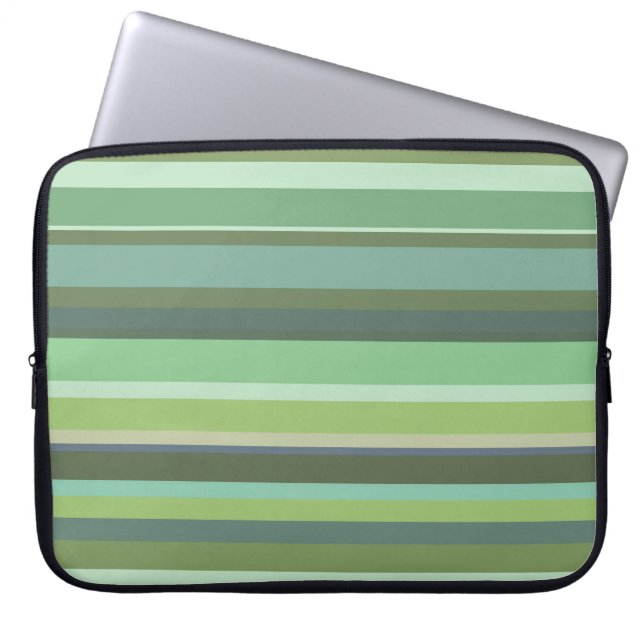 Protection Pour Ordinateur Portable Bandes horizontales vert olive (Devant)