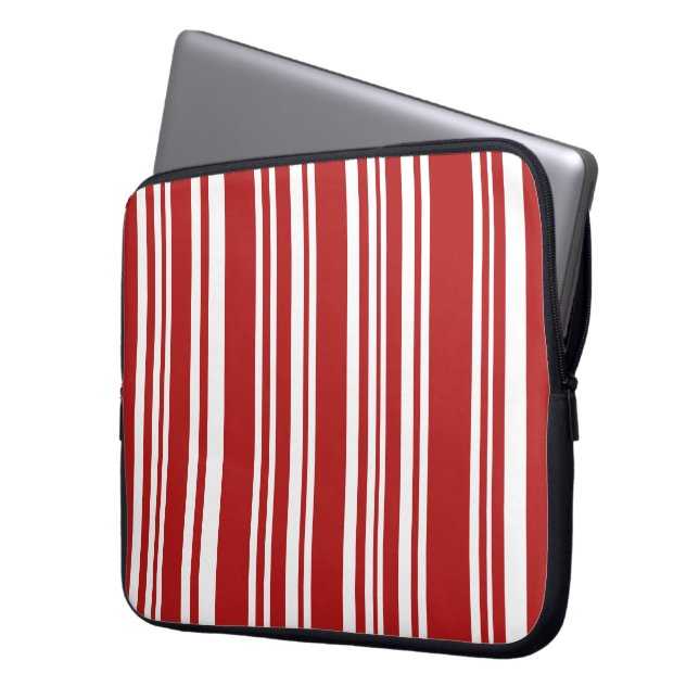 Protection Pour Ordinateur Portable Bandes mixtes rouge et blanc (devant gauche)