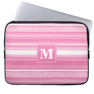 Protection Pour Ordinateur Portable Bandes rose monogramme